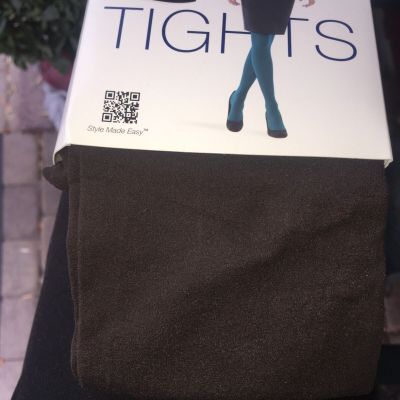 Brown Opaque Tights - EXPRESSO BROWN - MID-RISE XL - FASHION COLOR